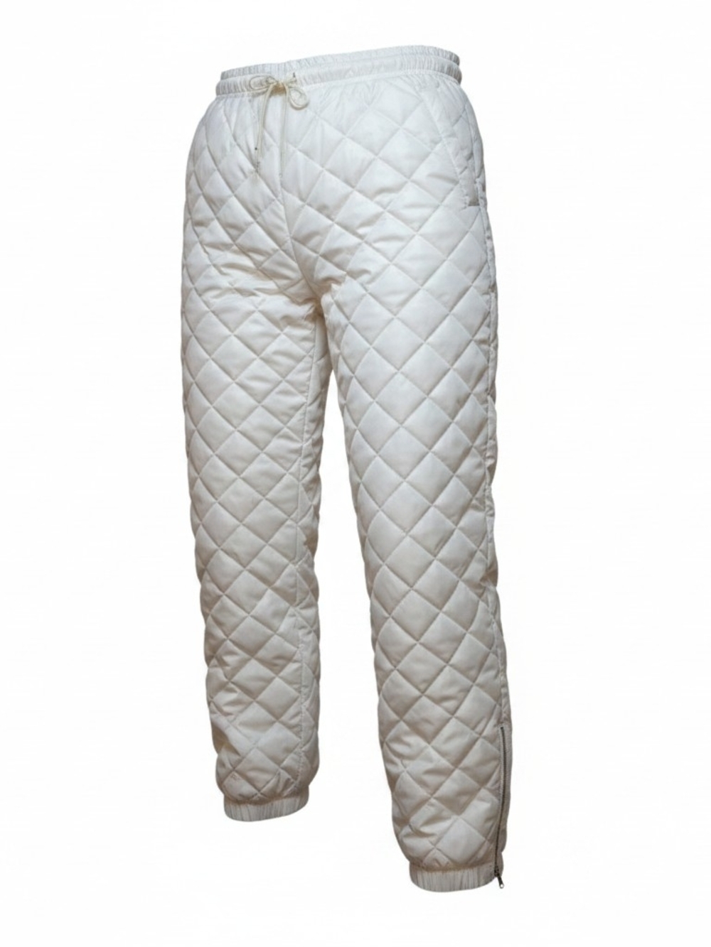 FUTURE COLLECTIVE | Kahlana Barfield Brown Quilted Hi Rise Joggers Cream‎ | 3X